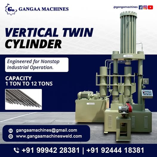 Twin Cylinder Vertical Extruder for Welding Electrode Manufacturing